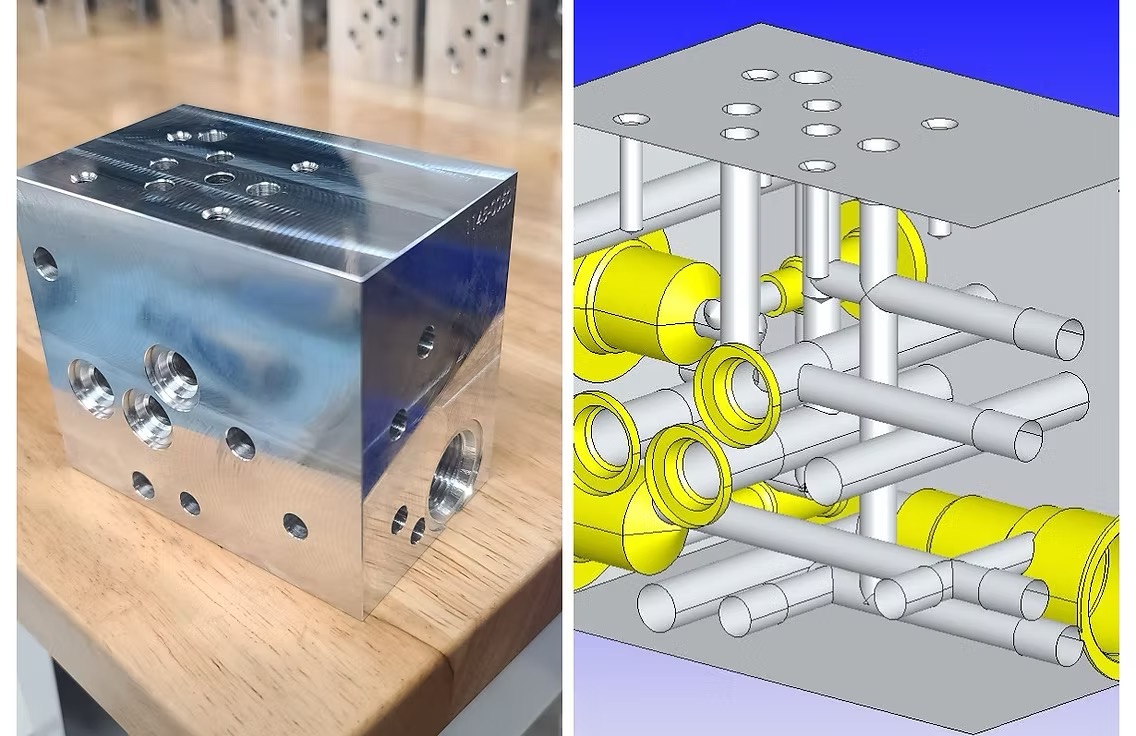 Machined Block and CAD Design